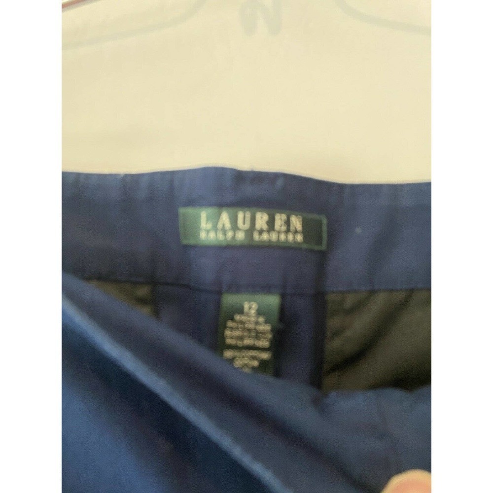𝅺Lauren Ralph Lauren Co. Sz 12 Capri Pants Casual Blue Flat Front - Picture 5 of 8